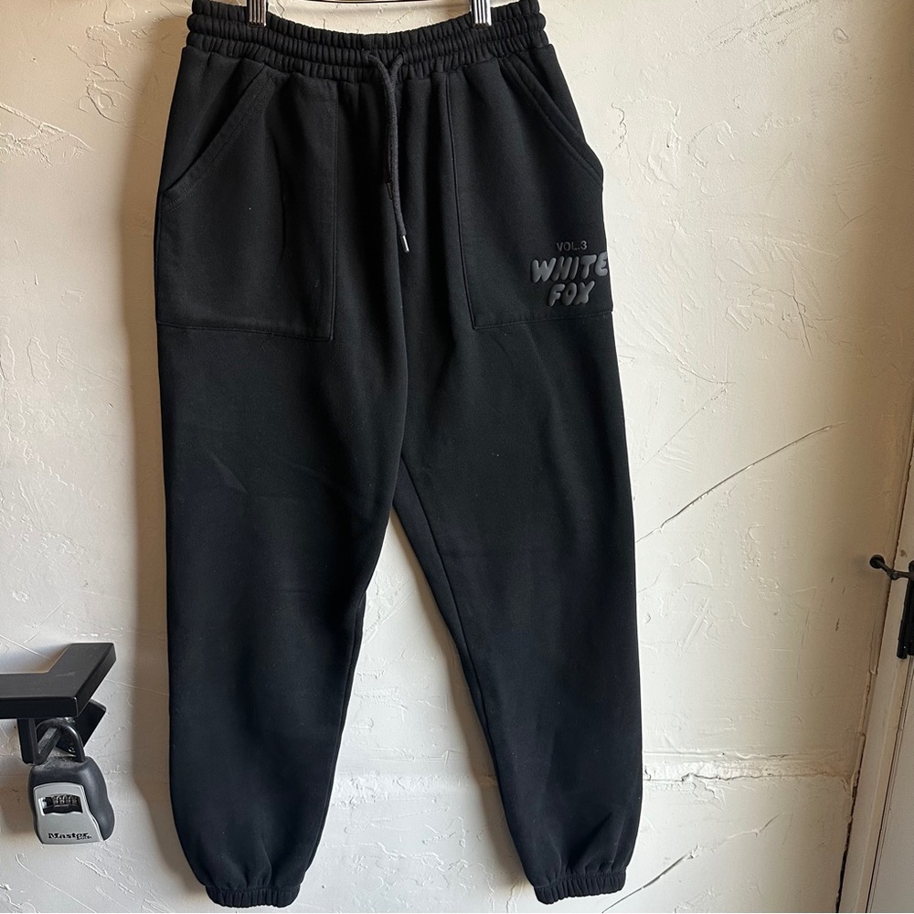 White Fox Volume 3 Black Jogger Sweatpants Streetwear Lounge Athleisure Sz S‎